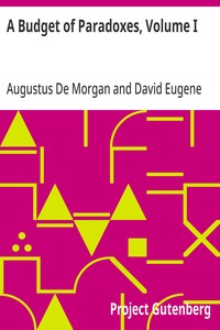 Cover of A Budget of Paradoxes, Volume I by Augustus De Morgan