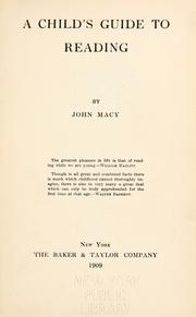 Cover of A child's guide to reading