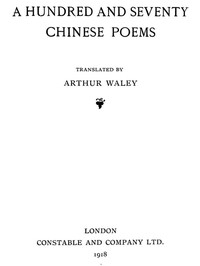 Cover of A Hundred and Seventy Chinese Poems by Unknown