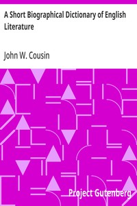 Cover of A Short Biographical Dictionary of English Literature by John W. (John William) Cousin