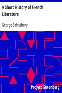 Cover of A Short History of French Literature by George Saintsbury