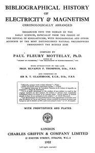 Cover of Bibliographical history of electricity & magnetism, chronologically arranged by Unknown