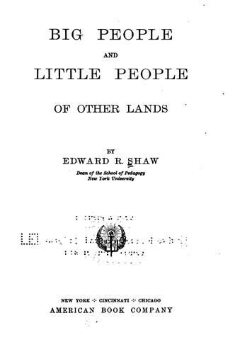 Cover of Big People and Little People of Other Lands