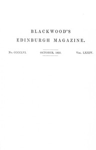 Cover of Blackwood's Edinburgh magazine, volume 456, no. 10, October 1853 by Various