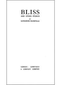 Cover of Bliss, and other stories by Katherine Mansfield