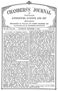 Cover of Chambers's Journal of Popular Literature, Science, and Art, fifth series, no. 153, vol. III, December 4, 1886 by Various