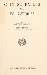 Cover of Chinese fables and folk stories