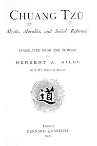 Cover of Chuang Tzu: Mystic, Moralist, and Social Reformer by Zhuangzi