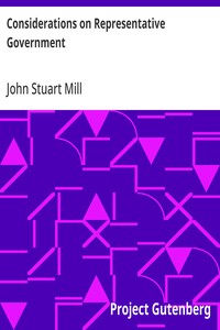 Cover of Considerations on Representative Government by John Stuart Mill