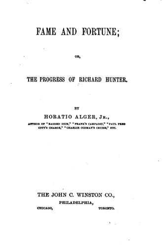 Cover of Fame and Fortune; or, The Progress of Richard Hunter