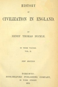 Cover of History of Civilization in England,  Vol. 2 of 3 by Henry Thomas Buckle