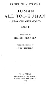 Cover of Human, All-Too-Human: A Book for Free Spirits, Part 1: Complete Works, Volume Six by Friedrich Wilhelm Nietzsche