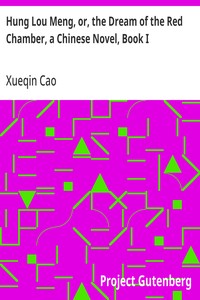 Cover of Hung Lou Meng, or, the Dream of the Red Chamber, a Chinese Novel, Book I by Xueqin Cao