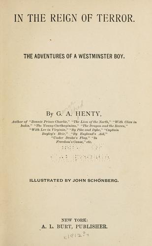 Cover of In the Reign of Terror: The Adventures of a Westminster Boy