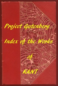 Cover of Index of the Project Gutenberg Works of Immanuel Kant by Immanuel Kant