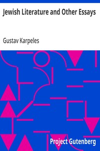 Cover of Jewish Literature and Other Essays by Gustav Karpeles