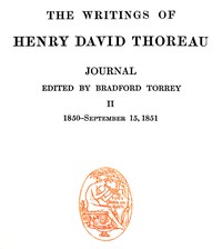 Cover of Journal 02, 1850-September 15, 1851: The Writings of Henry David Thoreau, Volume 08 (of 20) by Henry David Thoreau