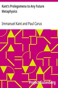 Cover of Kant's Prolegomena to Any Future Metaphysics by Immanuel Kant