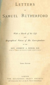 Cover of Letters of Samuel Rutherford: (Third Edition) by Samuel Rutherford