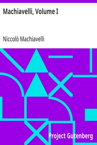 Cover of Machiavelli, Volume I by Niccolò Machiavelli