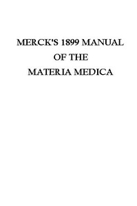 Cover of Merck's 1899 Manual of the Materia Medica by Merck & Co.