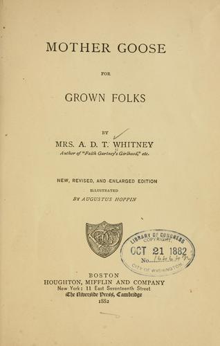 Cover of Mother Goose for Grown Folks