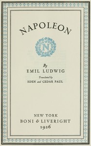 Cover of Napoleon by Emil Ludwig
