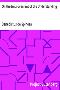 Cover of On the Improvement of the Understanding by Benedictus de Spinoza