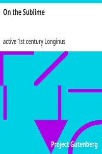 Cover of On the Sublime by active 1st century Longinus