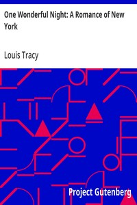 Cover of One Wonderful Night: A Romance of New York by Louis Tracy