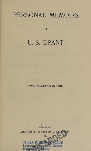 Cover of Personal Memoirs of U. S. Grant, Complete