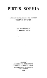 Cover of Pistis Sophia by Unknown