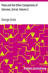 Cover of Plato and the Other Companions of Sokrates, 3rd ed. Volume 2 by George Grote