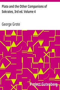 Cover of Plato and the Other Companions of Sokrates, 3rd ed. Volume 4 by George Grote