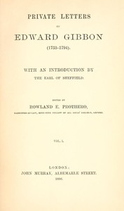 Cover of Private Letters of Edward Gibbon (1753-1794)  Volume 1 (of 2) by Edward Gibbon