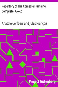 Cover of Repertory of The Comedie Humaine, Complete, A — Z by Anatole Cerfberr