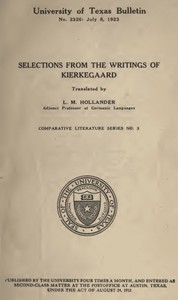 Cover of Selections from the Writings of Kierkegaard by Søren Kierkegaard