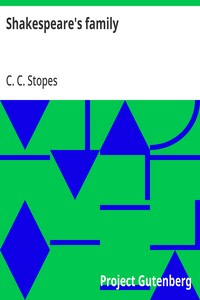 Cover of Shakespeare's family by C. C. (Charlotte Carmichael) Stopes