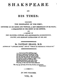 Cover of Shakspeare and His Times [Vol. 2 of 2]: Including the Biography of the Poet; criticisms on his genius and writings; a new chronology of his plays; a disquisition on the on the object of his sonnets; and a history of the manners, customs, and amusements, superstitions, poetry, and elegant literature of his age by Nathan Drake