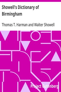 Cover of Showell's Dictionary of Birmingham: A History and Guide, Arranged Alphabetically by Thomas T. Harman