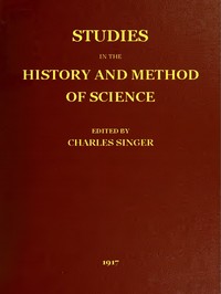 Cover of Studies in the History and Method of Science, vol. 1 (of 2) by Unknown