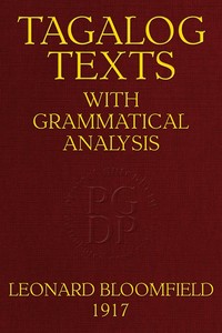 Cover of Tagalog Texts with Grammatical Analysis by Leonard Bloomfield