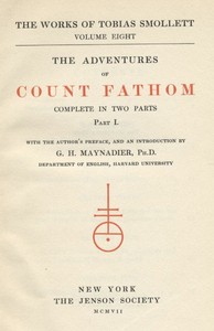 Cover of The Adventures of Ferdinand Count Fathom — Complete by T. (Tobias) Smollett