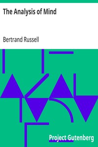 Cover of The Analysis of Mind by Bertrand Russell