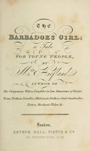 Cover of The Barbadoes Girl: A Tale for Young People