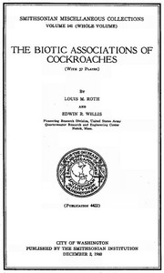 Cover of The Biotic Associations of Cockroaches by Louis M. (Louis Marcus) Roth
