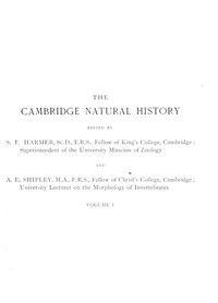 Cover of The Cambridge natural history, Vol. 01 (of 10) by Sydney J. (Sydney John) Hickson