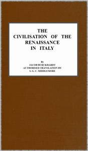 Cover of The Civilisation of the Renaissance in Italy by Jacob Burckhardt