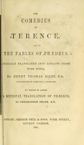 Cover of The Fables of Phædrus: Literally translated into English prose with notes