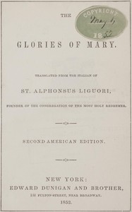 Cover of The glories of Mary by Alfonso Maria de', Saint Liguori